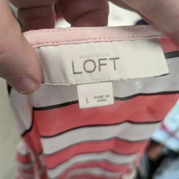 Loft Striped Sheer Top / Large - Picture 3 of 3